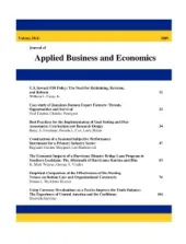 Journal of Applied Business and Economics thumbnail